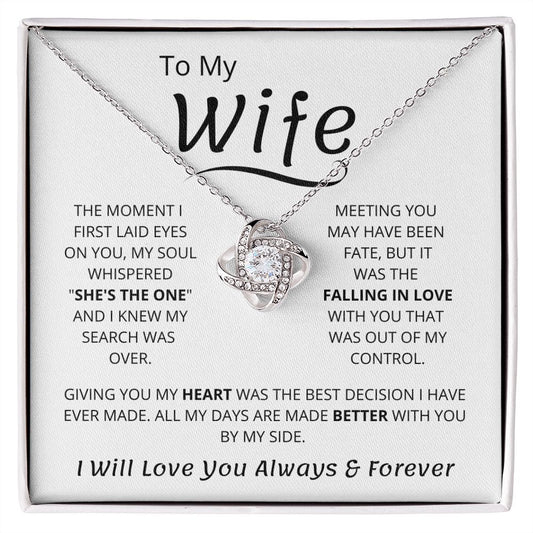 TO MY WIFE LOVE KNOT NECKLACE