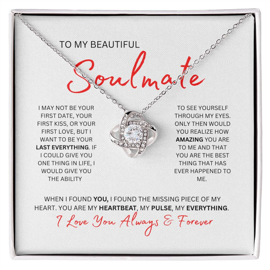 TO MY BEAUTIFUL SOULMATE LOVE KNOT NECKLACE