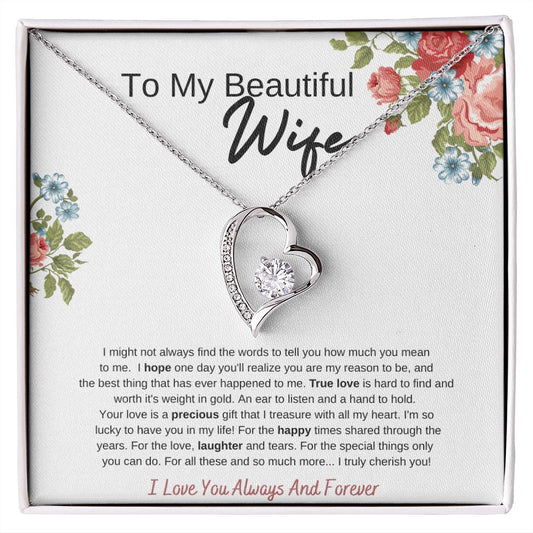 To My Beautiful Wife Love Knot Necklace